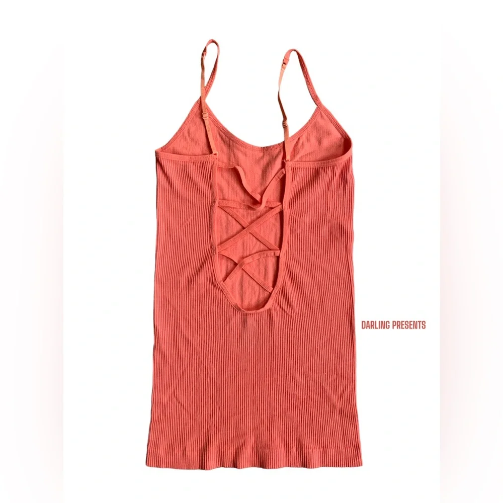 Free People Intimately Strapy Cage Back Tank Top Women Color Orange Size XS/S